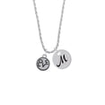 thumbnail image 2 of Delight Jewelry Silvertone Love in Circle Silvertone Script Initial Disc - M - Charm Necklace, 20"+3", 2 of 4