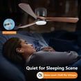thumbnail image 2 of 42 Inch Ceiling Fan with Light and Remote, Modern Flush Mount Low Profile Fan, 6 Speed Reversible DC Motor, Dimmable LED for Bedroom Farmhouse Patio Indoor Outdoor, 2 of 10