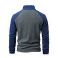 thumbnail image 2 of SWSMCLT Men's Pull Over Fashion Sweatshirts Comfy Cotton Holiday Elastic Cuffs Long Sleeve Sweat Shirt Cold Weather Quarter Zip Pullovers Blue X-Small, 2 of 5