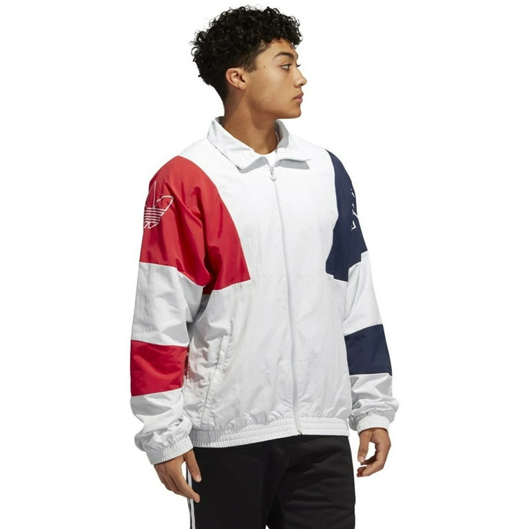 Red white and blue windbreaker adidas sale