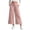 #06 Pink 【Mix, Match & Rotate: Stock Up on Daily Colors】, variant on Women's Wide Leg Cropped Pants, High Waisted Loose Pants with Elastic Waist, Side Slit & Pockets, Beach Vacation Summer Wear | VerBelle,Black L