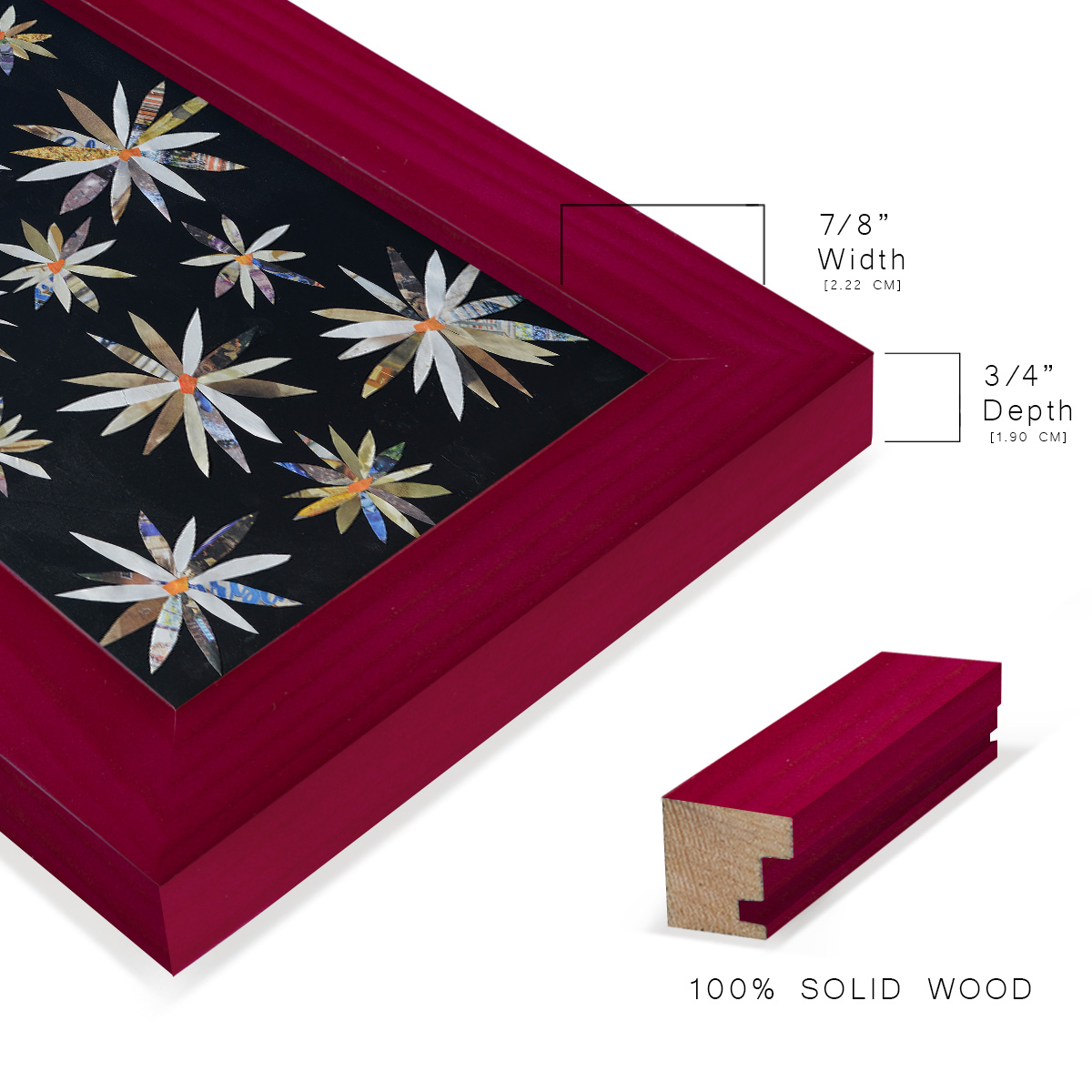 Starburst Too I - Framed Print w/glass - Cherry Red