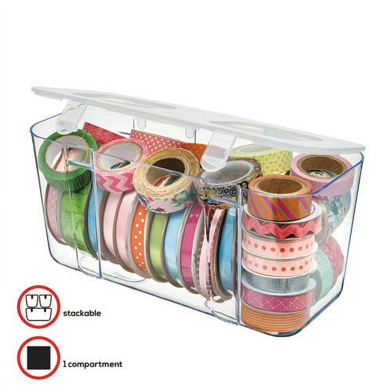 Stackable Caddy Organizer, Medium, Plastic, 8.8 x 4 x 4.38, White Stackable Caddy Organizer, Medium, Plastic, 8.8 x 4 x 4.38, White