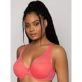thumbnail image 2 of Sheer Mesh Plunge T-Shirt Bra - Sun Kissed Coral, 2 of 9
