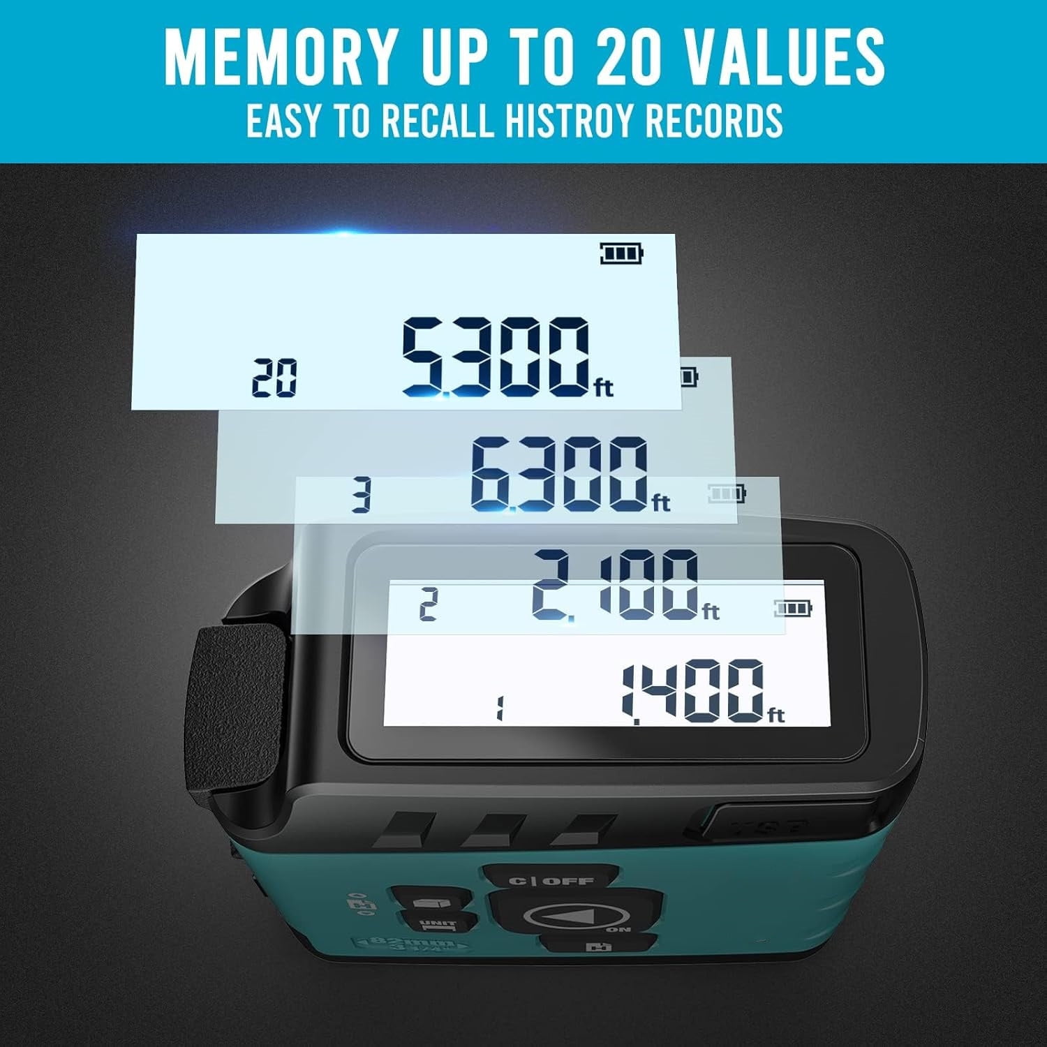 DT20 Digital Laser Tape Measure,130FT Laser Measuring Tool,16FT Easy Read Digital Measuring Tape Retractable with Fractions,Rechargeable Measurement Tool for Distance/Area