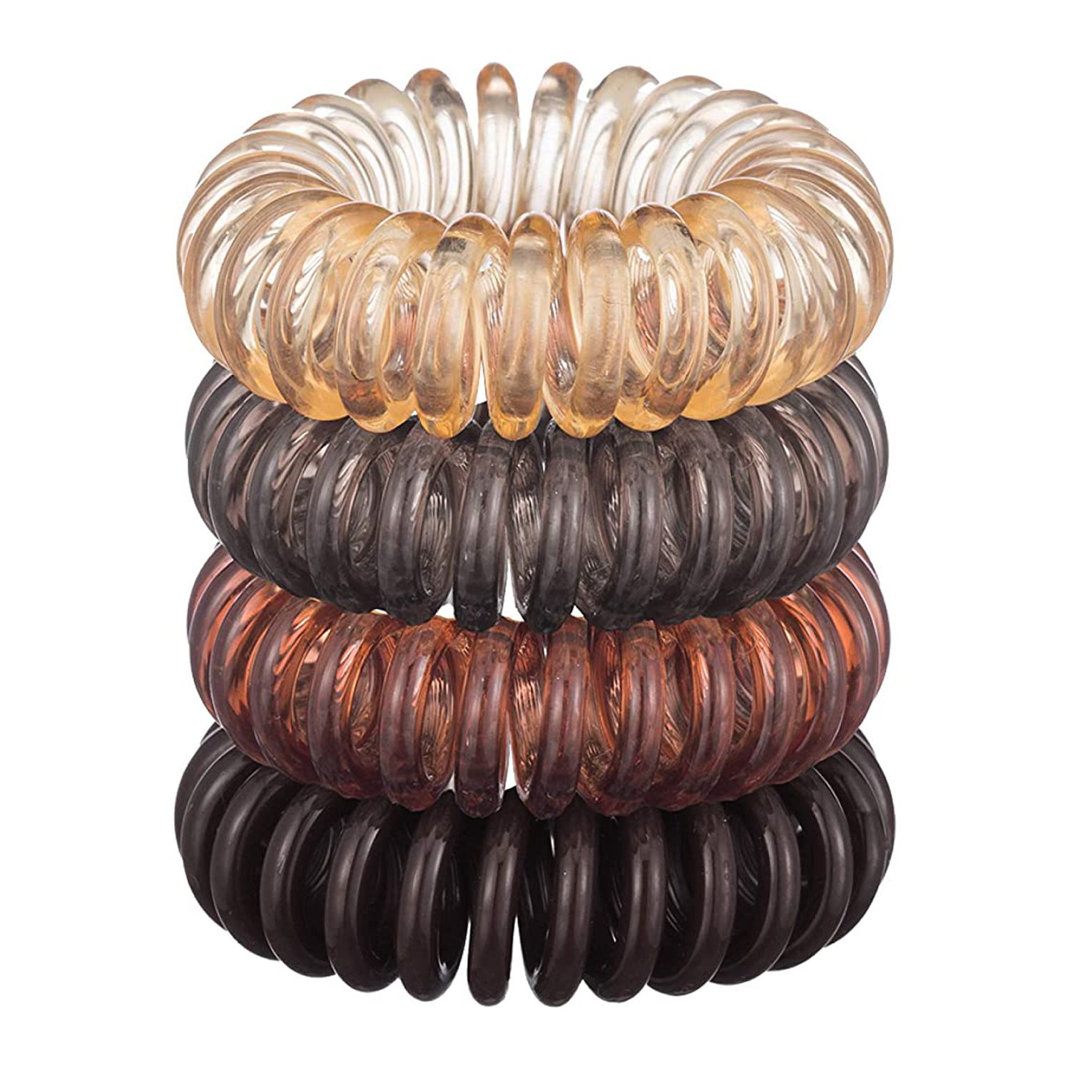 Hair Ties for Women - Waterproof Ponytail Holders for Teens | Stylish Phone Cord Hair Ties & Hair Coils for Girls | Coil Hair Ties for Thick Hair & Thin Hair - 16 Pack