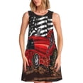 thumbnail image 1 of Balery tractor Vestidos de verano para mujer con estampado: vestido holgado sin mangas, vestido playero informal y cómodo para días calurosos., 1 of 7