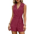 thumbnail image 3 of Tqcoqu 2 Piece Trendy Sets for Women Summer Outfits Wrap V Neck Blazer Vest Shorts Sets Casual Outfits,Hot Pink,Women's S-XXL, 3 of 6