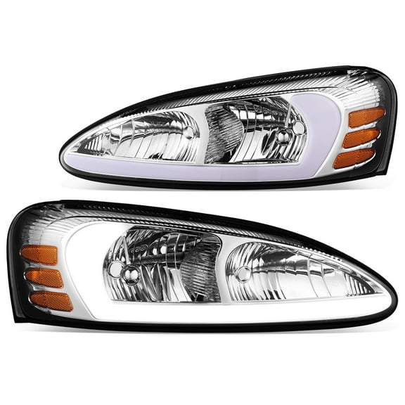 DNA Motoring For 04-08 Pontiac Grand Prix LED DRL Chrome Amber Corner Headlight Lamps Pair