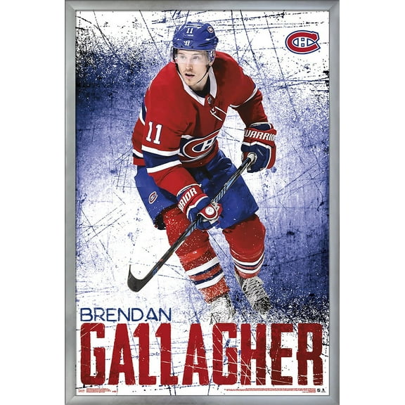 NHL Montreal Canadiens - Brendan Gallagher 18 Wall Poster, 22.375" x 34", Framed