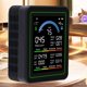 thumbnail image 1 of Air 10 En 1 Detector De Aire CO2 TVOC HCHO PM2.5 PM10 PM10 PM0.3 Probador De Aire Interior Multifuncional Compatible Con Tuya Smart APP Negro, 1 of 7