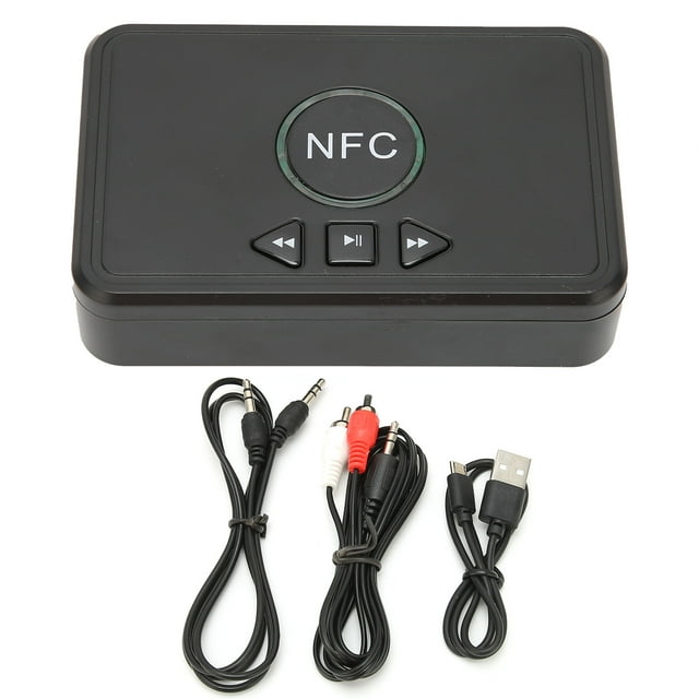 Receptor inalámbrico NFC para coche, adaptador de audio con interfaz auxiliar vintage para todos los dispositivos de audio inalámbricos.