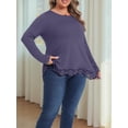 thumbnail image 4 of Cueply Womens Plus Size Tops Long Sleeve Shirts Crewneck Lace Tunic Blouses XL-4XL, 4 of 6
