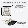 thumbnail image 3 of Yayeee Oven Mitts and Pot Holder Set of 4 Heat Resistant Kitchen Gloves Baking Hot Pad, Green Cute Cat, 3 of 5
