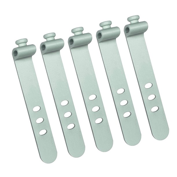 Organizador de cables de silicona reutilizable de 5 piezas, bridas flexibles para auriculares, TV, cables USB, ordenador, bolsas de comida, cortinas, paraguas y soluciones de almacenamiento.