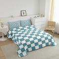 thumbnail image 3 of Erosebridal White Blue Checkered Comforter Set Queen Size Buffalo Plaid Grid Bedding Set Teen Checkerboard Quilt Set Aesthetics Gingham Duvet Set Modern Room Decor, 3 of 8