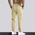 thumbnail image 4 of Inleife Mens Long Pants Men Fashion Solid Casual Elastic Waist With Pocket Trousers Sport Pants, 4 of 6