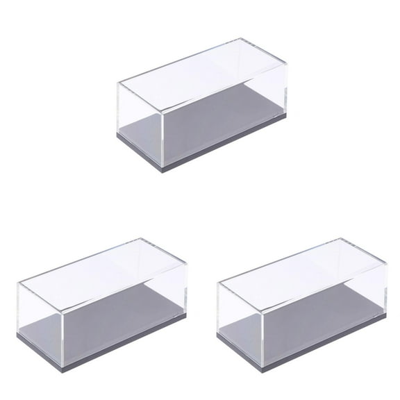 HCTSHG Small Acrylic Display Case with Base, Stackable Toy Car Storage Organizer, 4.44x1.96x1.37 Inch Collection Case for Vehicle Statue Souvenir 