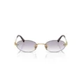 thumbnail image 2 of Miu Miu MU A54S 5AK04O Lunettes de Soleil Dégradé Doré Gris Clair Ovale Sans Monture Authentiques, 2 of 14