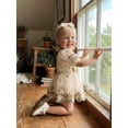 thumbnail image 3 of BemeyourBBs Baby Girls First Birthday Outfit 1st Birthday Party Dress Newborn Fairy Tulle Tutu Romper Dress Fly Sleeve Floral Embroidery Bodysuit Princess Party Cake Smash Dresses Headband, 3 of 9