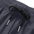 thumbnail image 6 of Ceisia Men's Solid Color Quick-Dry Sports Shorts with Elastic Waist Drawstring Zippered Pockets Nylon Casual Fitness Bottoms Dark Gray Gifts for Father 4X, 6 of 8