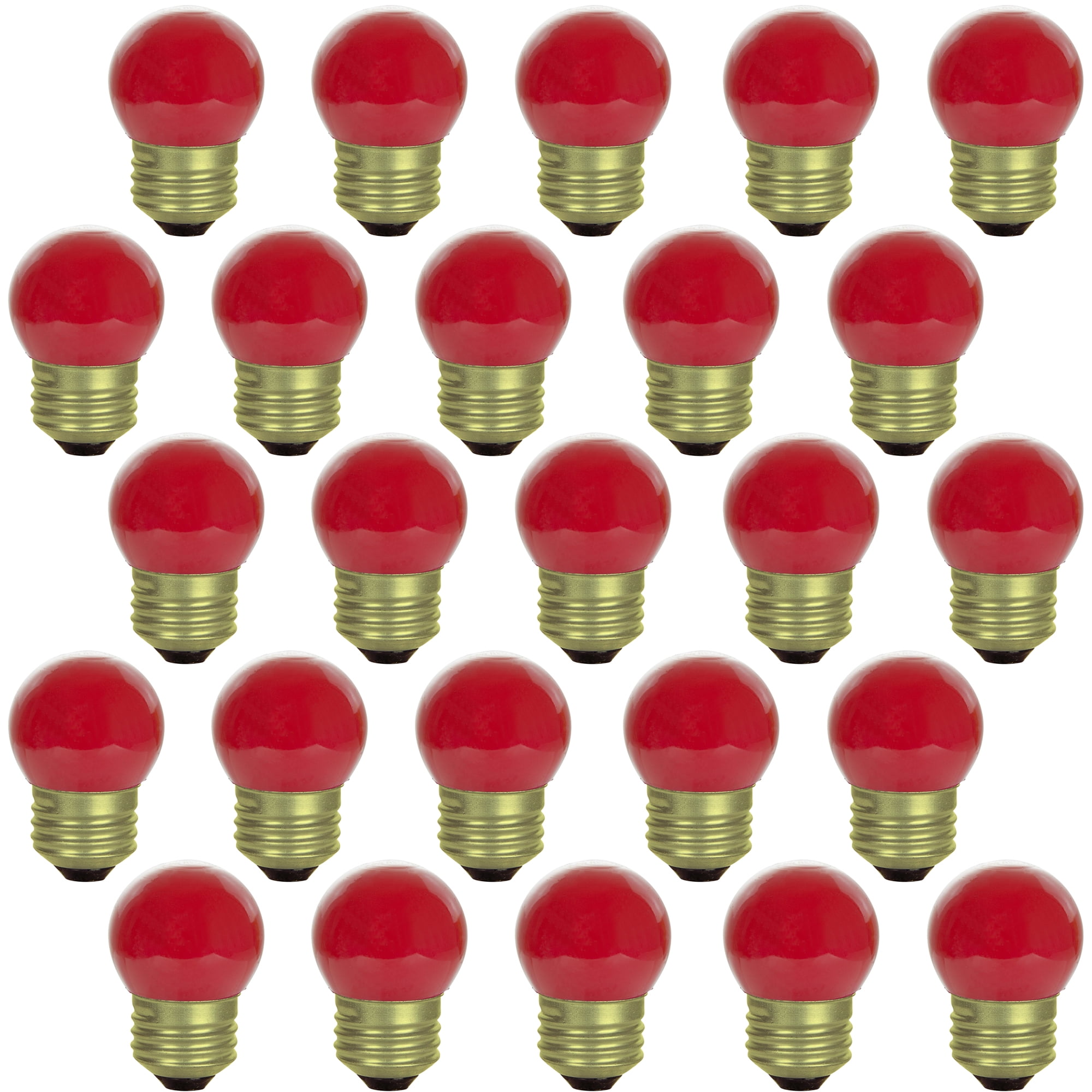 Sunlite Red S11 Round Decorative Bulb, 7.5 Watts, 120 Volts, 2000 Hrs