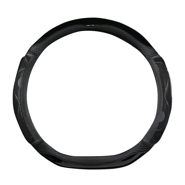 Gray Car Steering Wheel Cover Honeycomb Pattern Non-Slip Grip Gray For Men And Women All Season Use