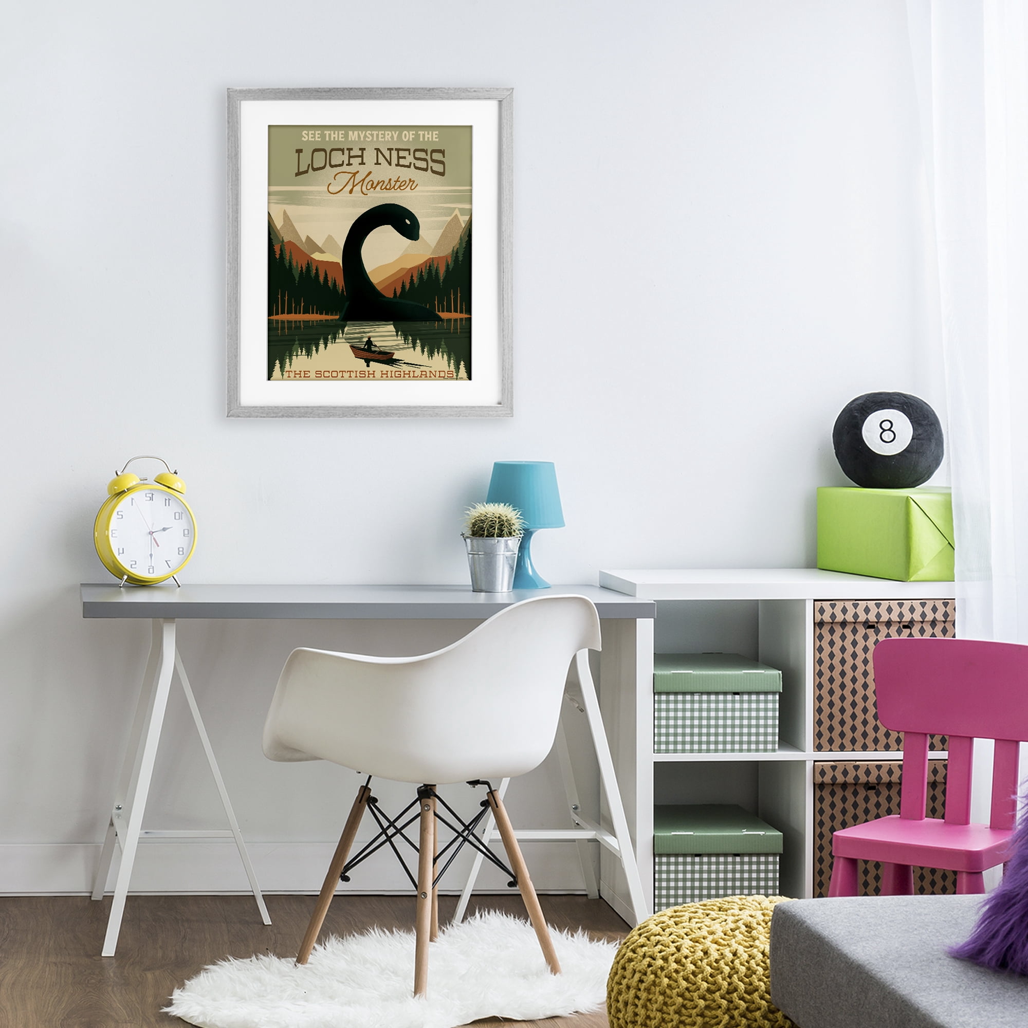 Stupell Industries Folklore Monster Tourism Gray Framed Print Under Glass, design by Omar Escalante