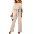 thumbnail image 2 of Clearance!NMMUED Dressy Jumpsuits for Women, One Piece Jumpsuits for Women, Cotton Jumpsuits for Women, Formal Jumpsuits for Women, Elegant Jumpsuits for Women, Beige L, 2 of 9