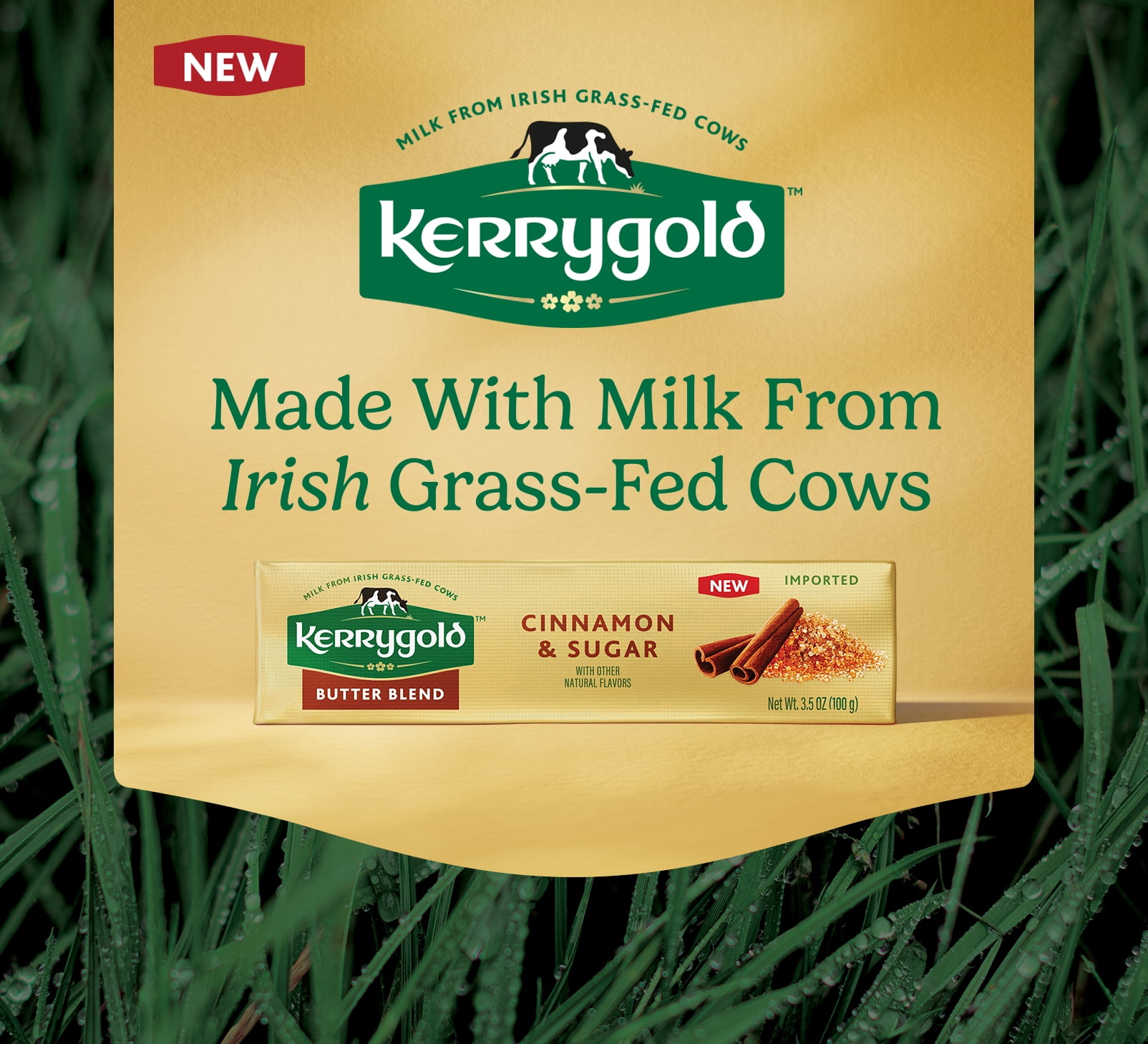 Kerrygold Grass-Fed Cinnamon & Sugar Butter Stick, 3.5oz