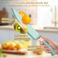 thumbnail image 5 of ACMETOP 19 Pieces Kitchen Utensils Set-11 Silicone Cooking Utensils Set, 6 Stainless Steel Sharp Knife set, 2 Cutting Board and Holder (Light Green), 5 of 10