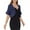 Navy, variant on Women's Cardigan Bolero Shrug Ruffle Short Sleeve Open Front Loose Sheer Jackets for Tops European and American New Ladies Chiffon Sleeve Short Sleeve Cardigan Beige M