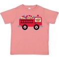 thumbnail image 3 of Inktastic Valentine Fire Truck Heart Bear Boys or Girls Toddler T-Shirt, 3 of 5