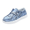 thumbnail image 3 of YOUYEDIAN Loafers for Women Casual Lace-up Comfy Versatile Floral Print Round Toe Flats Fashion Platform Slip On Walking Shoes, 3 of 4