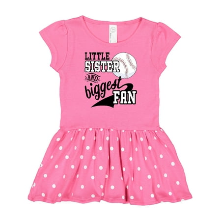 

Inktastic Little Sister and Biggest Baseball Fan Gift Baby Girl Dress