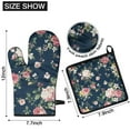 thumbnail image 6 of Pioneer Flower Floral Print Pattern Kitchen Oven Mitt and Pot Holder Sets 2 Pcs for Baking, Cooking and Grilling, Heat Resistant Up To 392 °F, 6 of 7