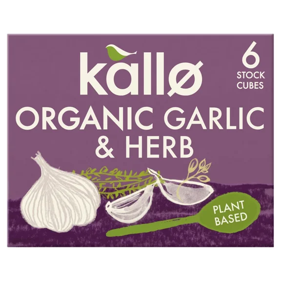 Kallo Organic Garlic & Herb Stock Cubes 66g - Pack of 2