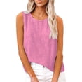 thumbnail image 5 of Womens Tank Tops, Duoif Cotton Linen Sleeveless Camisole, Lightweight Layering Top Womens Shirts Pink S, 5 of 8