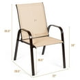 thumbnail image 2 of Costway 2PCS Patio Chairs Dining Chair Deck Yard W/Armrest Beige, 2 of 9