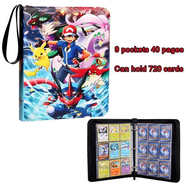 Carpeta de tarjetas para álbum de fotos, tarjetero de PU con cremallera, soporte para álbum de fotos, carpeta de colección de juguetes, tarjetas de Pokémon con letras, Hobby, 400 Uds.