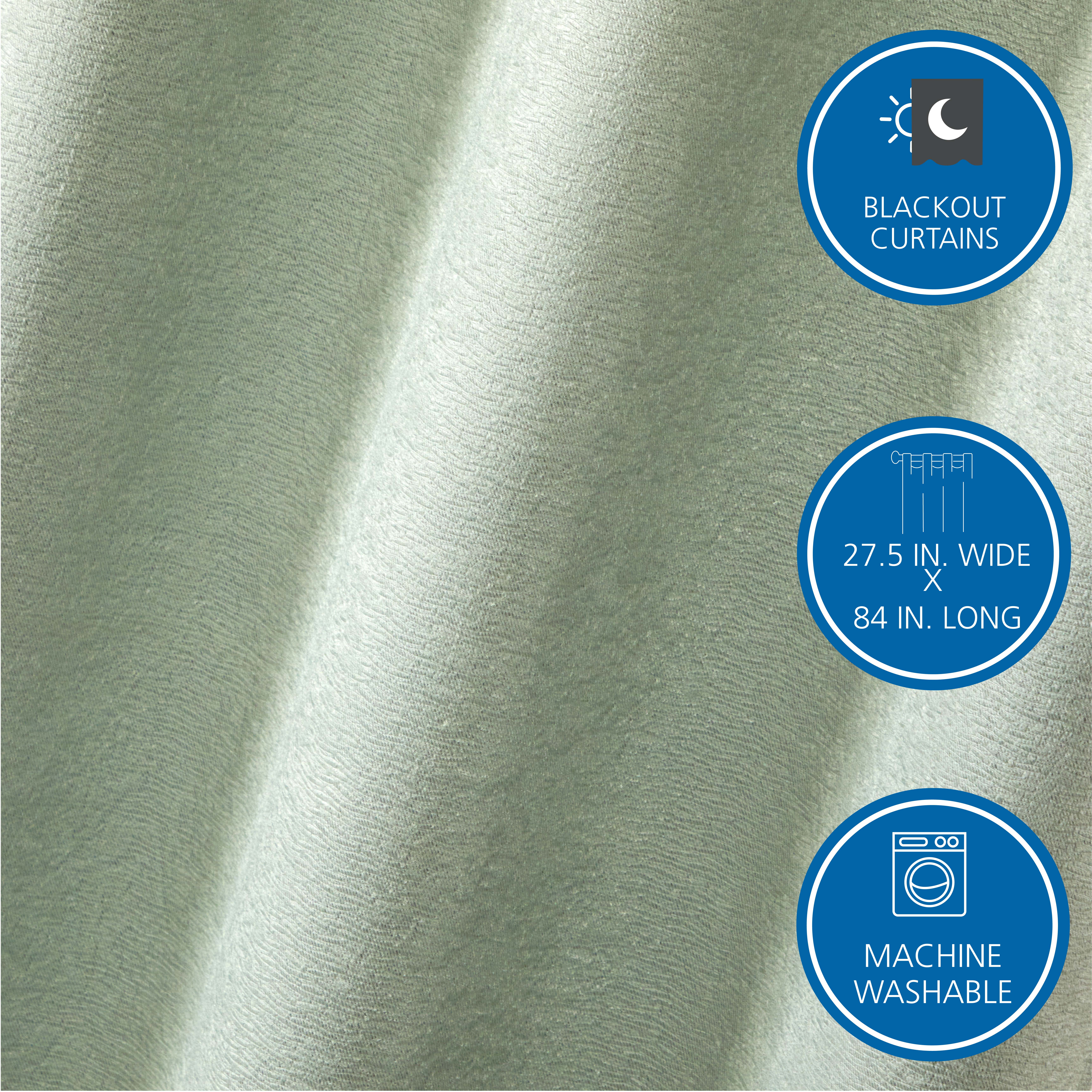 Mainstays 4 of a Kind Blackout Curtain Panels, Set of 4, Green, 28" W x 84" L
