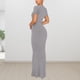thumbnail image 5 of Camisa de cuello redondo para mujer Vestido largo Vestido largo ajustado para mujer Ropa de fiesta ajustada FLhrweasw Nuevo, 5 of 8