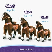 PonyCycle Kid-Powered Hores Ride-On Toy, No Battery, Smooth Wheels, Ages 3-4, Chocolate Brown, Ux321