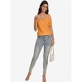 thumbnail image 4 of Womens Summer Shirts V Neck Criss Cross Cold Shoulder Tops Blouse, 4 of 6