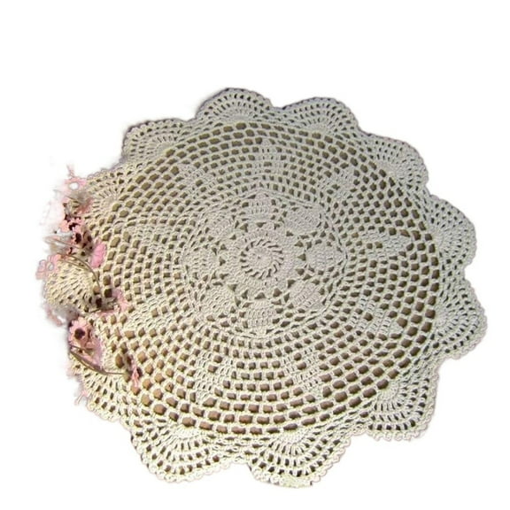 Cotton Handmade Crochet lace Table Runners Round Tablecloth Doilies Doily Table Dresser Scarf Décor