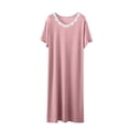 thumbnail image 2 of ZyeKqe Womens Nightgown Casual Short Sleeve Crewneck Lightweight Soft Loose Comfy Loungewear Sleep Shirts, 2 of 9