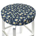 thumbnail image 3 of Fotbe Daisy Floral B Stool Covers Round,Waterproof Round Bar Stool Covers Bar Chair Covers Washable Stool Cushion Slipcover for 12-14 Inch Chair-13 inch, 3 of 7