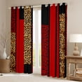 thumbnail image 2 of Erosebridal Romantic Fashion Cheetah Print Black Out Curtains,Abstract Geometric Stripe Pattern Curtains Pack of 2 (42x63 Each) For Women, 2 of 7