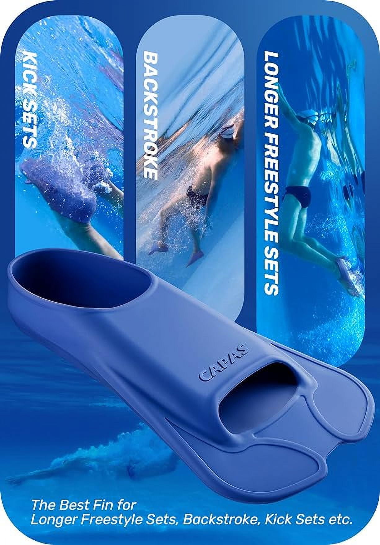 Swim Training Fins Soft Silicone Lap Swimming Short Floating Flippers with Mesh Bag for Kids Adult Men Women