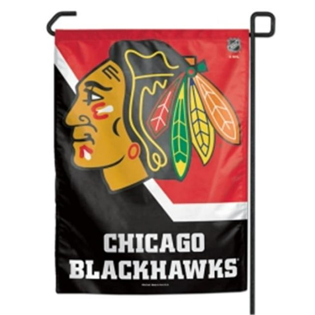 Drapeau Chicago Blackhawks 12x18 Style Jardin 2 Faces